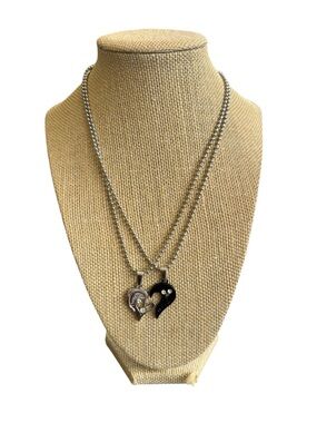 2 Piece Heart I Love You Matching Necklace Set
